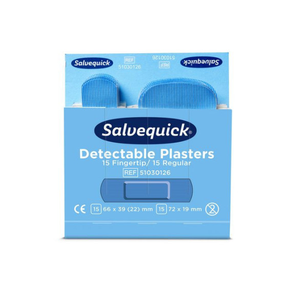 Plaster SALVEQUICK detectable blå (30x6)