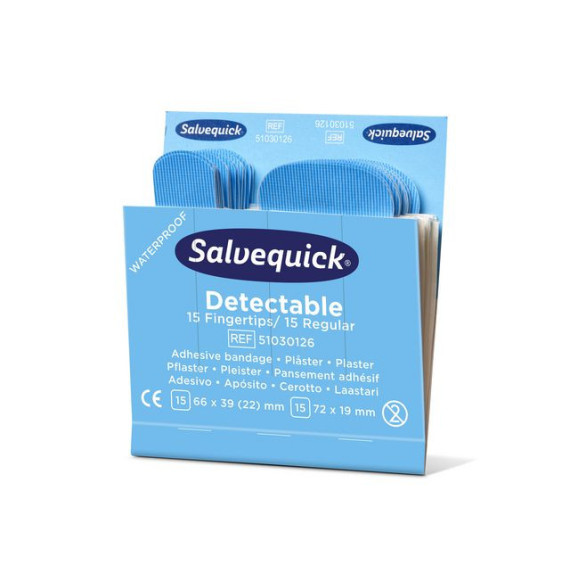 Plaster SALVEQUICK detectable blå (30x6)