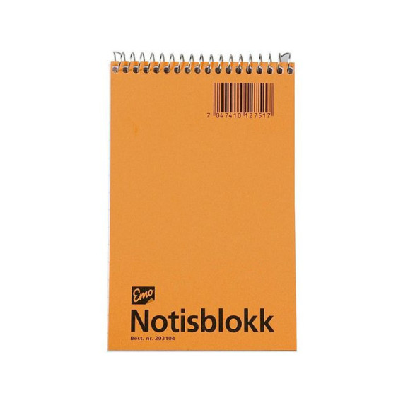 Notisblokk EMO 9x14cm 60g 50bl linj spi