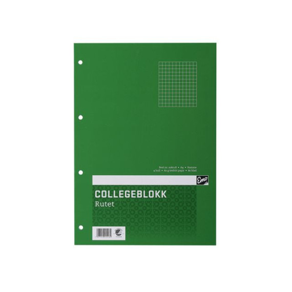 Collegeblokk EMO A4 60g 80bl ruter (2)