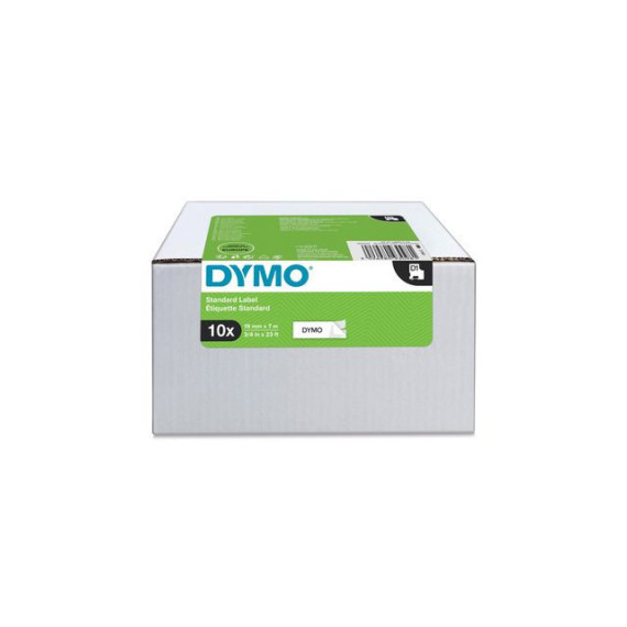 Tape DYMO D1 19mm x 7m sort/hvit (10)