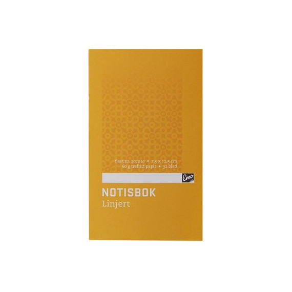 Notisbok EMO 7,5x12cm 60g 32blad linjer