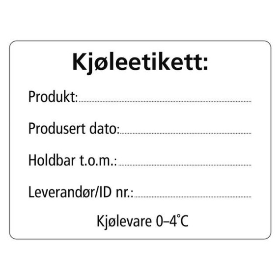 Etikett kjølevare 53x70mm 500stk