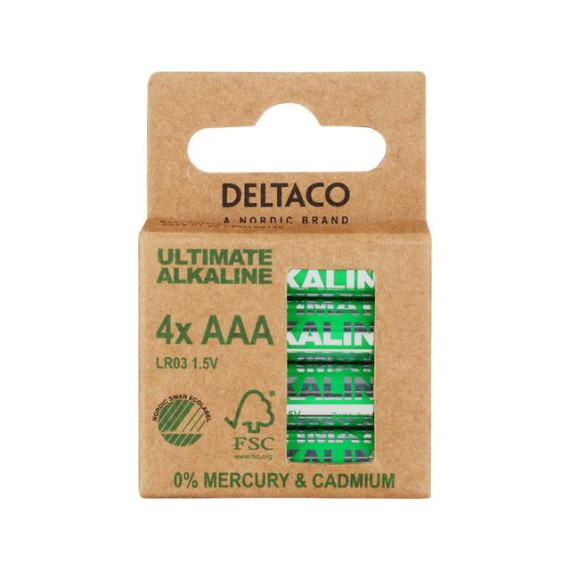 Batteri DELTACO Alkaline AAA/LR03 (4)