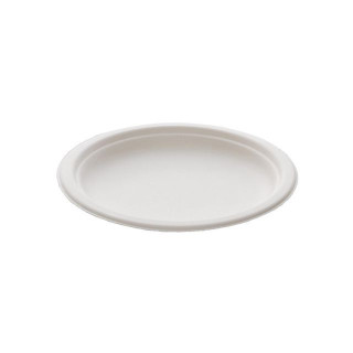 Tallerken bagasse 18cm hvit (50)