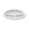 Tallerken bagasse 26cm 3rom hvit (50)