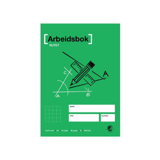 Arbeidsbok A4 80g 10x10 rutet