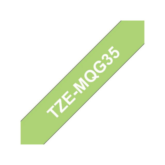 Tape BROTHER TZe-MQG35 12mmx5m hvit/lime
