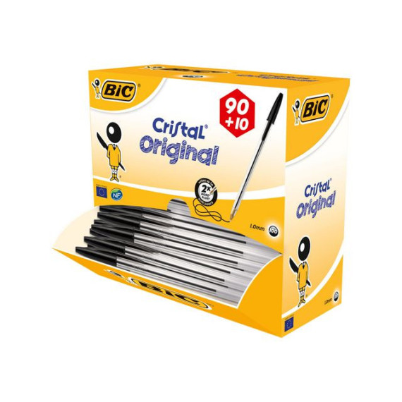 Kulepenn BIC Cristal M sort (100)