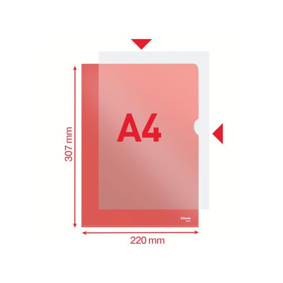 Plastomslag ESSELTE A4 115my rød (100)