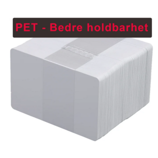 Plastkort - Hvit PET 0,76 mm (100)