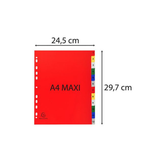 Register EXACOMPTA A4+ 1-12 hvit