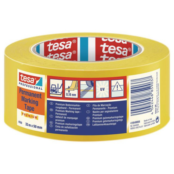 Tape TESA Flex Prem PVC gulv/varsel gul