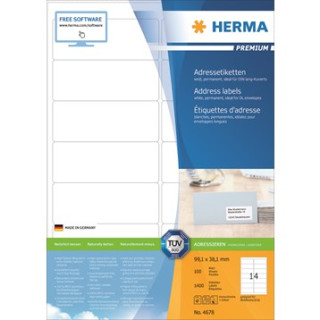 Etikett HERMA adr A4 99,1x38,1mm (1400)