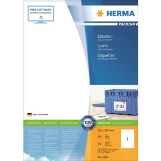 Etikett HERMA premium A4 210x297mm (100)