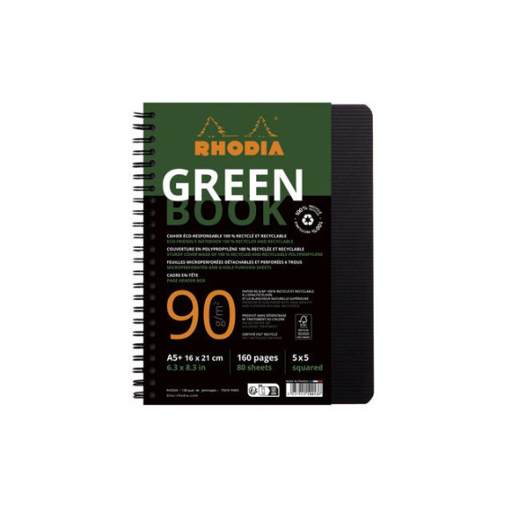 Notatbok RHODIA Active GreenBook A5+ 90g