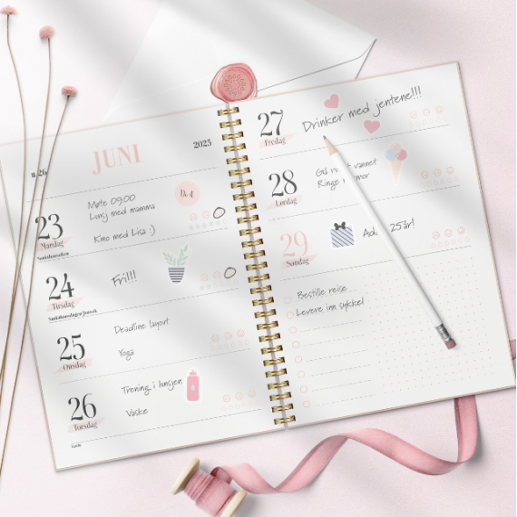 Kalender GRIEG A5 Life Pla 24/25 rosa II