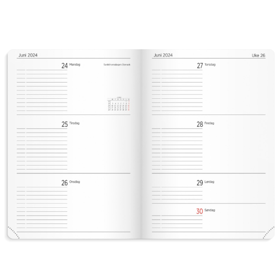 Studentkalender GRIEG A5 myk 24/25 sort