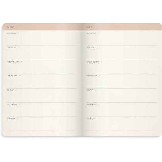 Kalender Week Planner Deluxe A5 cognac