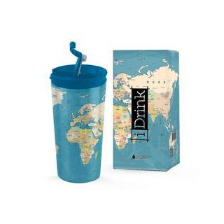 Termokopp IDRINK 350ml blue maps