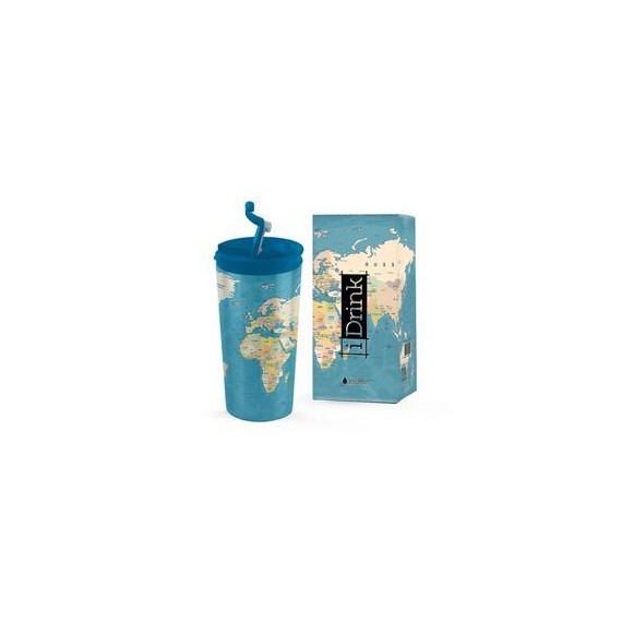 Termokopp IDRINK 350ml blue maps