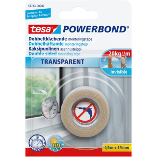 Tape TESA dobbelsidig transparent 1,5m