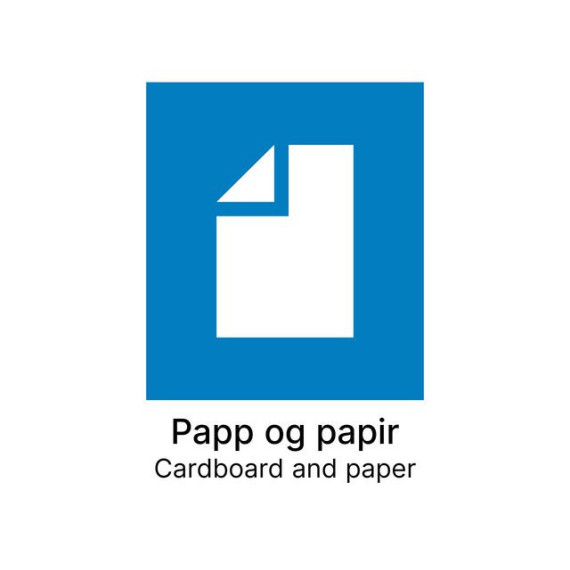 Kildesorteringsetikett Papp/Papir N/E A5