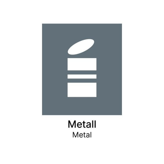 Kildesorteringsetikett Metall  N/E A5