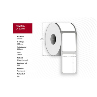 Termo etikett 102x152mm (950)