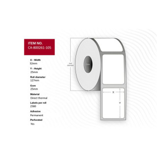 Termo etikett 32x25mm (2580)