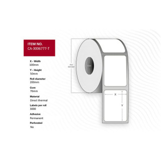 Termo etikett 100x50mm (3000)