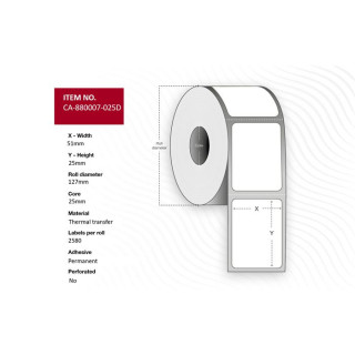 Termo etikett 51x25mm (2580)