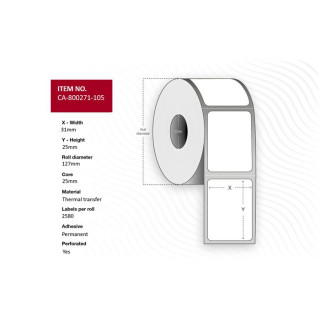 Termo etikett 31x25mm (2580)