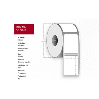 Termo etikett 102x102mm (1432)