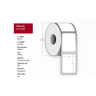 Termo etikett 102x152mm (950)