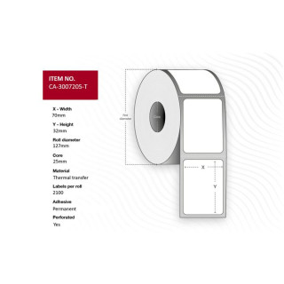 Termo etikett 70x32mm (2100)