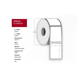 Termo etikett 57x32mm (2100)