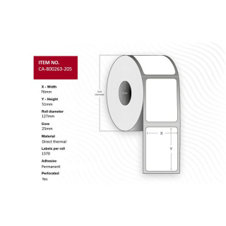 Termo etikett 76x51mm (1370)