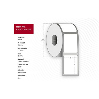 Termo etikett 76x25mm (2580)