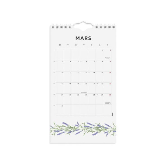 Veggkalender GRIEG 2025 Blomster Mini