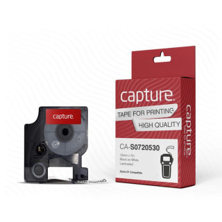 Tape Capture/DYMO D1 12mm x 7m sort/hvit