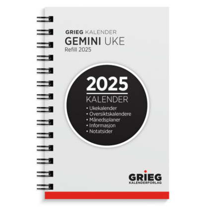 Lommekal GRIEG Gemini 2025 refill