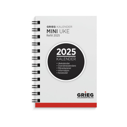 Lommekalender GRIEG Mini 2025 refill