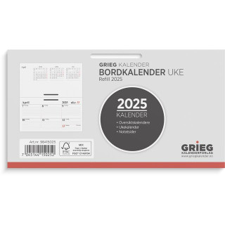 Bordkalender GRIEG 2025 uke