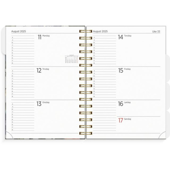 Organizer og Notes GRIEG A5 2025 blomst