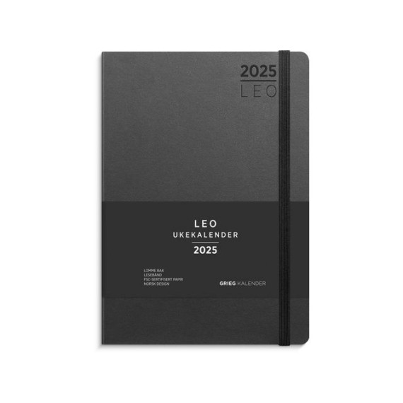 Ukekalender GRIEG Leo A5 Lite 2025 sort