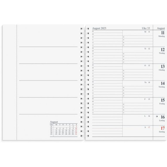 Ukekalender GRIEG Scorpio A5 2025 refill