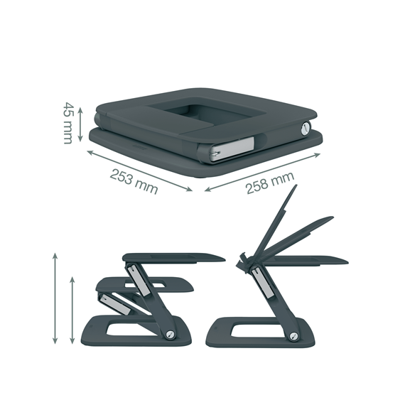 Laptopholder LEITZ Ergo multivinkel Grå