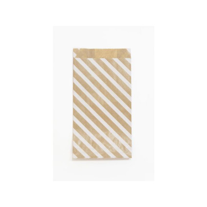 Gavepose CF kraft 11x21cm stripe (50)