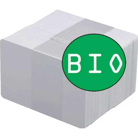 Plastkort - Hvite Biologisk nedbrytbart materiale Bio ECO 100/pk